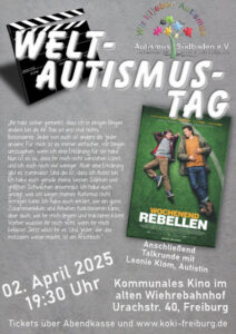 Poster für Welt-Autismustag-Veranstaltung am 2. April 2025.