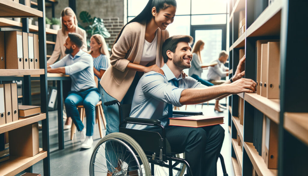Menschen arbeiten glücklich im modernen Büro